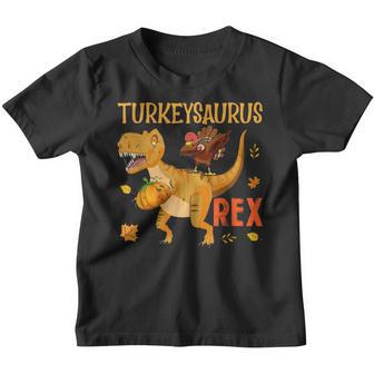 Turkeysaurus Rex Dab Turkey Dino Toddler Boys Thanksgiving V8 Youth T-shirt - Thegiftio UK