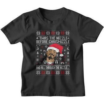 Twas The Nizzle Before Chrismizzle And All Through The Hizzle Ugly Christmas Youth T-shirt - Monsterry DE