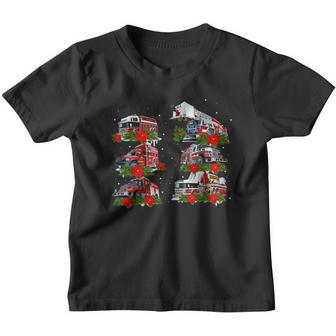 Types Of Fire Truck Christmas For Fireman Firefighter Xmas Youth T-shirt - Thegiftio UK