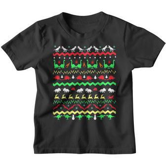 Ugly Christmas Dinosaur V2 Youth T-shirt - Thegiftio UK
