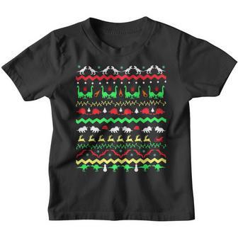 Ugly Christmas Dinosaur Youth T-shirt - Thegiftio UK