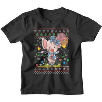 Ugly Christmas Sweater Princess Pig Xmas Girl Ns Kids Youth T-shirt - Thegiftio UK