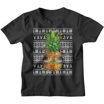 Ugly Sweater Pineapple Christmas Tree Lights Xmas Youth T-shirt - Thegiftio UK