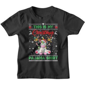 Ugly Xmas Sweater Santa Unicorn This Is My Christmas Pajama V2 Youth T-shirt - Thegiftio UK