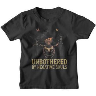 Unbothered By Negative Souls Black Girl Ladies History Month Youth T-shirt - Thegiftio UK