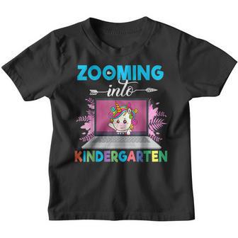 Unicorn 100 Days Of School Girls Zooming Into Kindergarten Youth T-shirt - Thegiftio UK