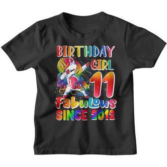Unicorn 11 Years Old Fabulous Since 2012 11Th Birthday Girls Youth T-shirt - Thegiftio UK