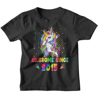 Unicorn 8 Years Old Awesome Since 2015 8Th Birthday Girls Youth T-shirt - Thegiftio UK