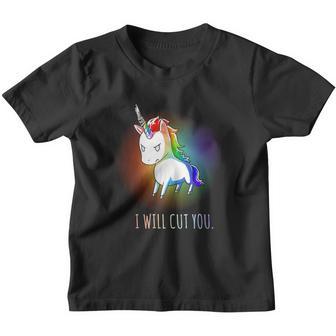 Unicorn I Will Cut You V2 Youth T-shirt - Thegiftio UK