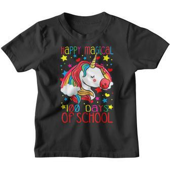 Unicorn Rainbow 100Th Days Happy Magical 100 Days Of School Youth T-shirt - Thegiftio UK