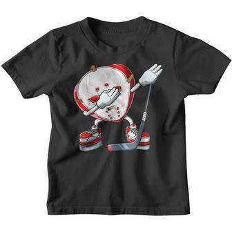 Valentines Day Dabbing Heart Hockey Stick Puck Boys Kids Youth T-shirt - Thegiftio UK