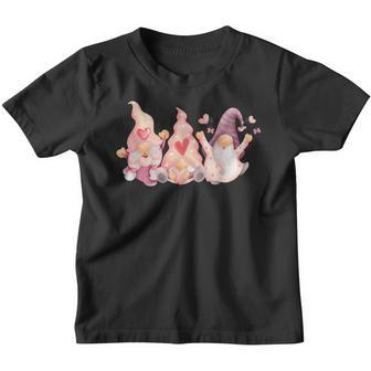 Valentines Day For Women Girls Three Gnomes Holding Heart Youth T-shirt - Seseable