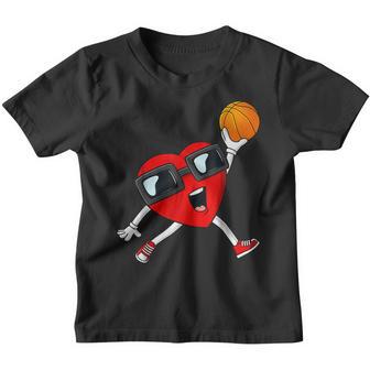 Valentines Day Heart Dunking A Basketball Boys Girls Kids V2 Youth T-shirt - Thegiftio UK