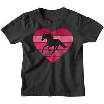 Valentines Day Horse Lover Retro Vintage Heart Women Girls Youth T-shirt - Thegiftio UK