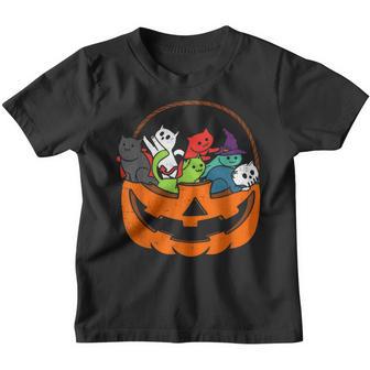 Vampire Ghost Zombie Witch Cats In Pumpkin Halloween Costume Youth T-shirt - Thegiftio UK