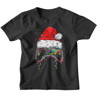 Video Game Controller Christmas Santa Hat Funny Gamer Xmas V2 Youth T-shirt - Thegiftio UK