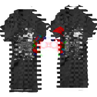 Video Game Controller Christmas Santa Hat Gamer Boys Kids V3 Youth T-shirt - Thegiftio