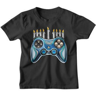 Video Game Controller Hanukkah Menorah Candles Boys V4 Youth T-shirt - Thegiftio UK