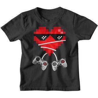 Video Gamer Heart Controllers Valentines Day Boys Girls Kids Youth T-shirt - Thegiftio UK