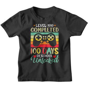 Video Gamer Student 100Th Day Teacher 100 Days Of School V7 Youth T-shirt - Thegiftio UK