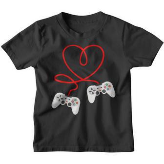Video Gamer Valentines Day With Controllers Heart V3 Youth T-shirt - Thegiftio UK
