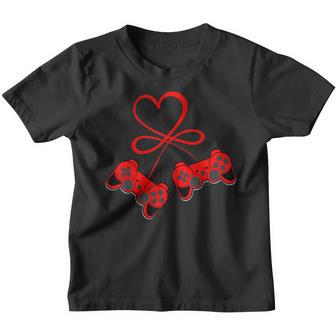 Video Gamer Valentines Day With Controllers Heart V4 Youth T-shirt - Thegiftio UK