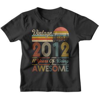 Vintage 2012 11 Years Of Being Awesome 11Th Birthday Gifts Youth T-shirt - Thegiftio UK
