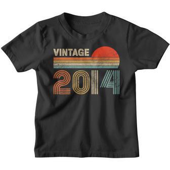 Vintage 2014 Made In 2014 9Th Birthday Gift 9 Year Old Youth T-shirt - Thegiftio UK