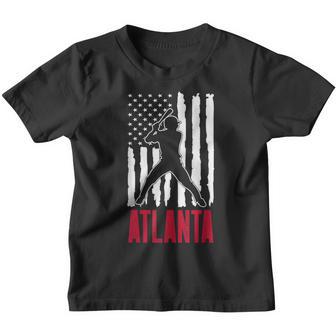 Vintage Atlanta American Flag Distressed Baseball Youth T-shirt - Thegiftio UK