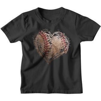 Vintage Baseball Heart Valentines Day Boys Girls Kids Gifts Youth T-shirt - Thegiftio UK