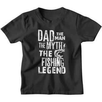 Vintage Bass Fishing Dad Man The Myth The Legend Fisherman Youth T-shirt - Monsterry