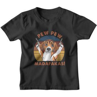 Vintage Beagle Pew Pew Madafakas Funny Beagle Dog Lover Gift Youth T-shirt - Thegiftio UK