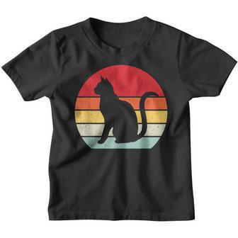Vintage Black Cat Lover Retro Style Cats Gift V3 Youth T-shirt - Thegiftio UK