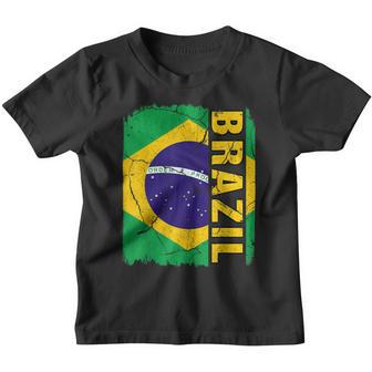 Vintage Brazilian Flag Brazil Pride Roots Heritage Gift Youth T-shirt - Thegiftio UK