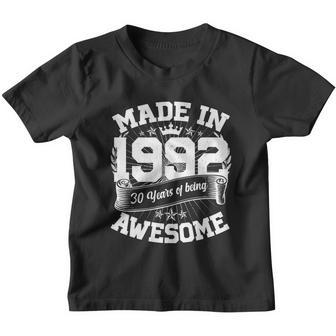 Vintage Crown Made In 1992 30 Years Of Being Awesome 30Th Birthday Youth T-shirt - Monsterry UK
