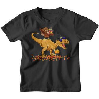 Vintage Dinosaur Thanksgiving Boys Turkey Saurus T Rex Youth T-shirt - Thegiftio UK