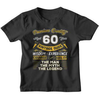 Vintage Dude The Man Myth Legend 60 Yrs 60Th Birthday Youth T-shirt - Thegiftio UK