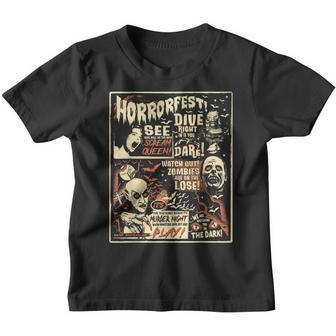 Vintage Horrorfest Halloween Movie Poster Old Time Horror Youth T-shirt - Thegiftio UK