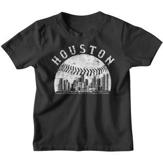 Vintage Houston Cityscape Baseball Lover For Men Women Kid V2 Youth T-shirt - Thegiftio UK