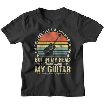 Vintage I Might Look Like I’M Listening To You Guitar Lover Shirt Youth T-shirt - Thegiftio UK