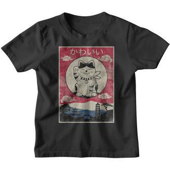 Vintage Kawaii Cat Anime Japanese Gift Girls Boys Nager V2 Youth T-shirt - Thegiftio UK
