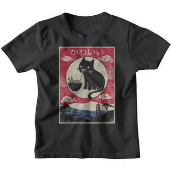 Vintage Kawaii Cat Anime Japanese Gift Girls Boys Nager V6 Youth T-shirt - Thegiftio UK