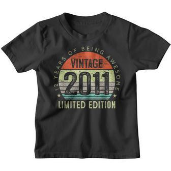 Vintage Made In 2011 12 Year Old Retro 12Th Birthday Boy Youth T-shirt - Thegiftio UK