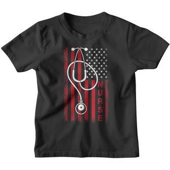 Vintage Nurse Nursing American Flag Usa Patriotic 2022 Nurse Youth T-shirt - Thegiftio UK
