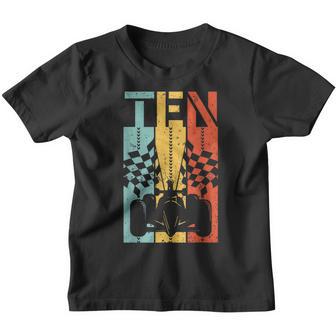 Vintage Retro 10 Year Old Race Car Birthday Boy Racing Track Youth T-shirt - Thegiftio UK