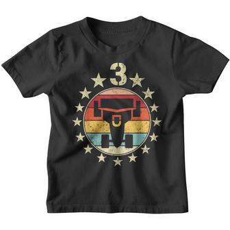Vintage Retro 3 Year Old Race Car Birthday Boy Youth T-shirt - Thegiftio UK