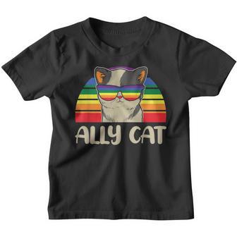 Vintage Retro Lgbt Ally Cat Pride Queer Youth T-shirt - Thegiftio UK