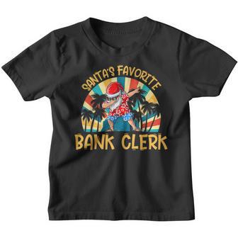 Vintage Santas Favorite Bank Clerk Matching Christmas Youth T-shirt - Thegiftio UK
