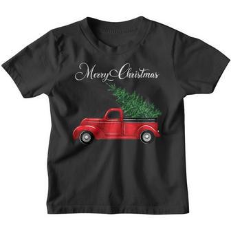 Vintage Wagon Merry Christmas - Tree On Car Xmas Vacation Youth T-shirt - Thegiftio UK