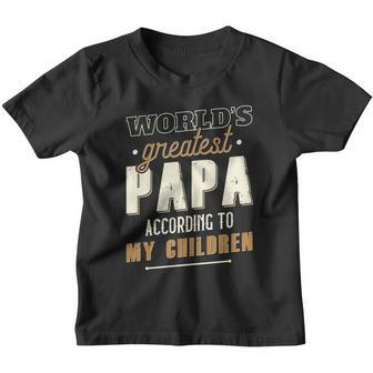Vintage Worlds Greatest Papa According To My Children Youth T-shirt - Monsterry